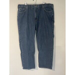 Carhartt Straight Leg Relaxed Fit Mens 44x30 Blue Jeans Mid Rise Work Wear‎
